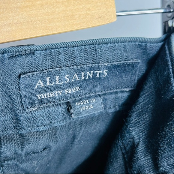 AllSaints Black Slim Fit Karp Chino Pants 34 - Picture 3 of 8